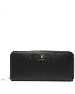 Furla Leather Zip Wallet - Black