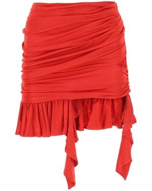 ANDREADAMO Viscose Mini Skirt - Red