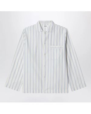 Tekla Pyjama Shirt With Light Stripes - White
