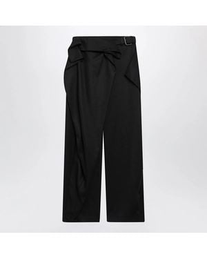 JW Anderson Jw Anderson Trousers With Turned-Up Waist - Black