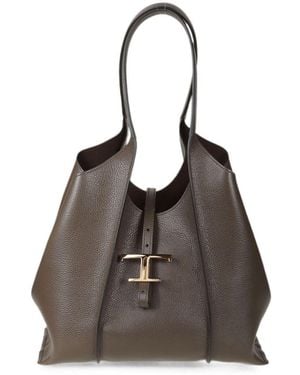 Tod's Tods Small T Timeless Leather Tote - Brown