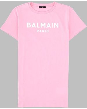 Balmain Vestito Maniche Corte - Pink