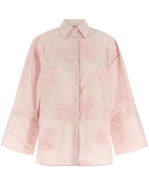 ROTATE BIRGER CHRISTENSEN Rotate Birger Christensen Floral Embroidery Shirt - Pink