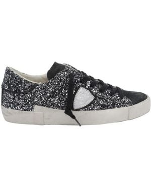 Philippe Model Philippe Model Glitter Calf Leather Shoes - Gray