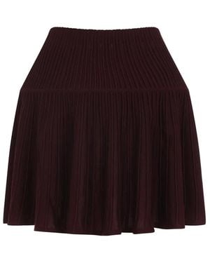 Alaïa Alaia Burgundy Crinoline Wool Mini Skirt - Purple