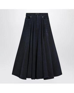 Balenciaga Maxi Godet Denim Skirt - Blue