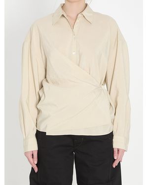 Lemaire Straight Collar Twisted Shirt - Natural