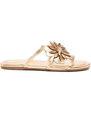 Zimmermann Belara Leather Slide Sandals - Natural