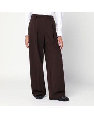 THE LATEST Wide-Leg Wool Blend Pants - Black