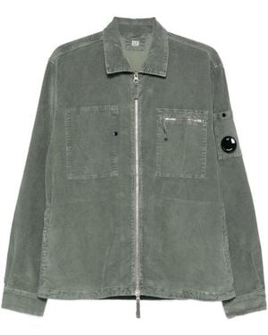 C.P. Company Relaxed Fit Corduroy Jacket With Classic Collar - Green