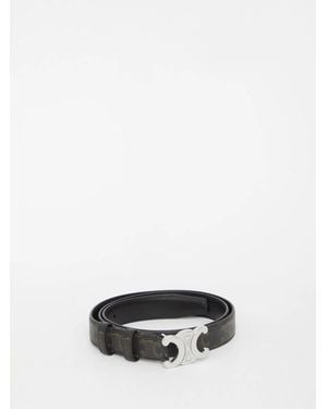 Celine Triomphe Fabric Belt - White