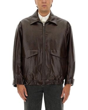 MM6 by Maison Margiela Leather Jacket - Brown