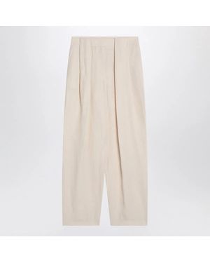 Stella McCartney Wide Butter-Coloured Trousers - Natural