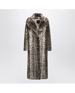BB COUTURE Leopardprint Faux Fur Coat - Natural
