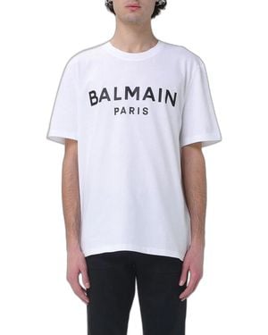 Balmain Cotton T-Shirts Loose Sleeve - White