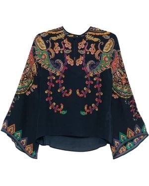 Etro Floral Paisley Print Blouse - Blue