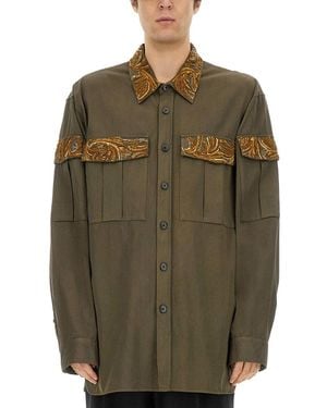 Dries Van Noten Shirt With Embroidery - Green