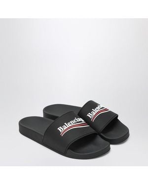 Balenciaga Pool Slide Sandals - Black