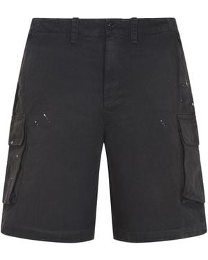 Our Legacy Nebula Wash Herringbone Cotton Mount Shorts - Grey