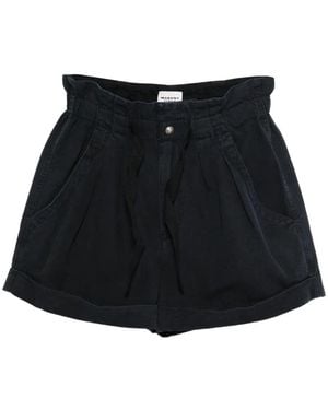 Isabel Marant Nirma Cotton And Linen Canvas Shorts - Black
