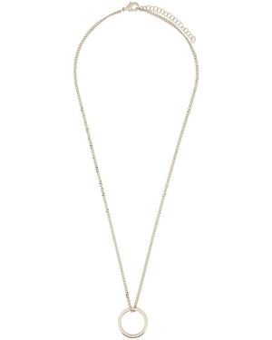 MM6 by Maison Margiela Collana Con Anello Minimal Logo - White