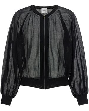 Nude Cardigan Bomber Jacket - Black
