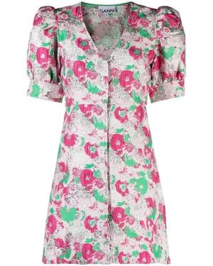Ganni 3D Jacquard Mini Dress - Multicolour
