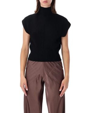 Rick Owens Sleeveless Wool Turtleneck - Black