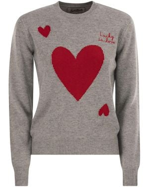 MC2 Saint Barth Wool And Alpaca Blend Sweater With Lucky - Gray