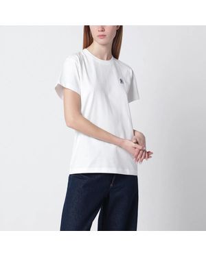 Parajumpers Cotton T-Shirt With Logo Patch - White