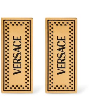 Versace 90S Logo Earrings - Metallic
