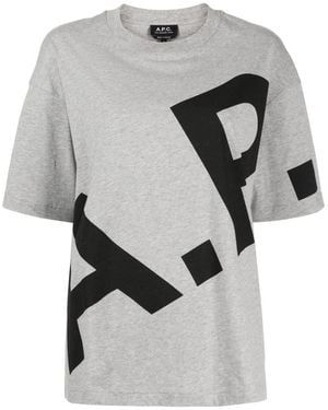 A.P.C. Heathered Cotton T-Shirts And Polos - Grey