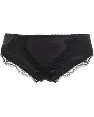 Dolce & Gabbana Dolce & Gabbana Satin Briefs With Lace Detailing - Black