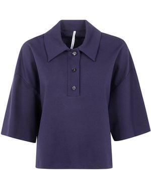 Liviana Conti "Libby" Jersey 3/4 Sleeve Blouse - Blue