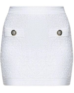 Balmain Tweed Mini Skirt - White