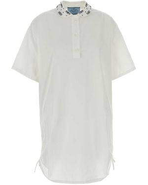 Prada Poplin Polo Dress - White