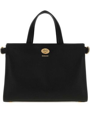 Burberry Leather Small Cotswolds Handbag - Black
