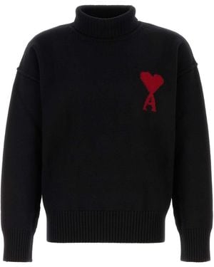 Ami Paris Ami Wool Jumper - Black