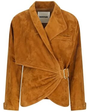 DARKPARK "Cindy" Suede Contour Jacket - Brown