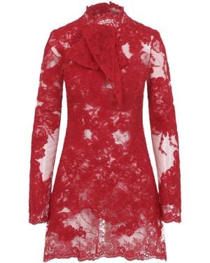 Ermanno Scervino Scarlet Lace Mini Dress - Red