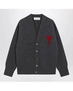 Ami Paris Ami De Coeur Cardigan - Black