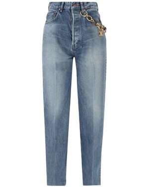 Celine Triomphe-Charm Chain-Link Jeans - Blue