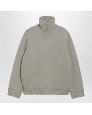 TOTEME Sage Oversized Lambswool Turtleneck Jumper - Grey