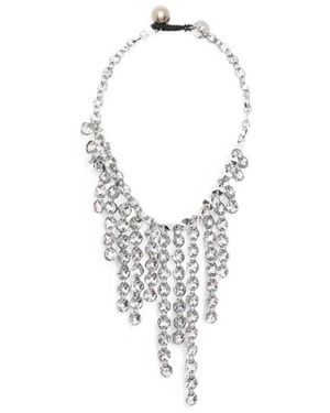 Maria Calderara Diamond Crystal Long Necklace - White
