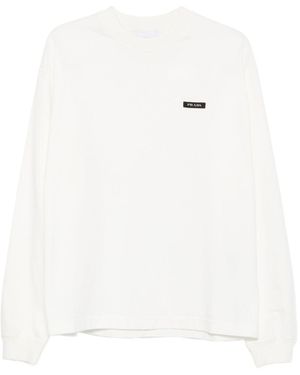 Prada Logo Cotton Sweatshirt - White