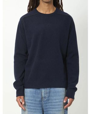 Maison Margiela Virgin Wool Crewneck Sweater - Blue
