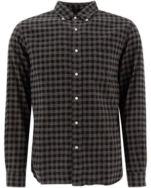 Beams Plus "Bd Gingham Check Shaggy" Shirt - Black