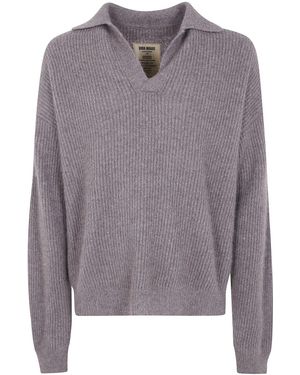 Uma Wang "Raccoon" Long Sleeves Polo - Gray