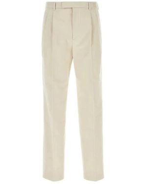 Gucci Trousers With Embroidery - Natural