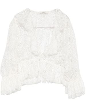 Chloé Embroidered Top - White